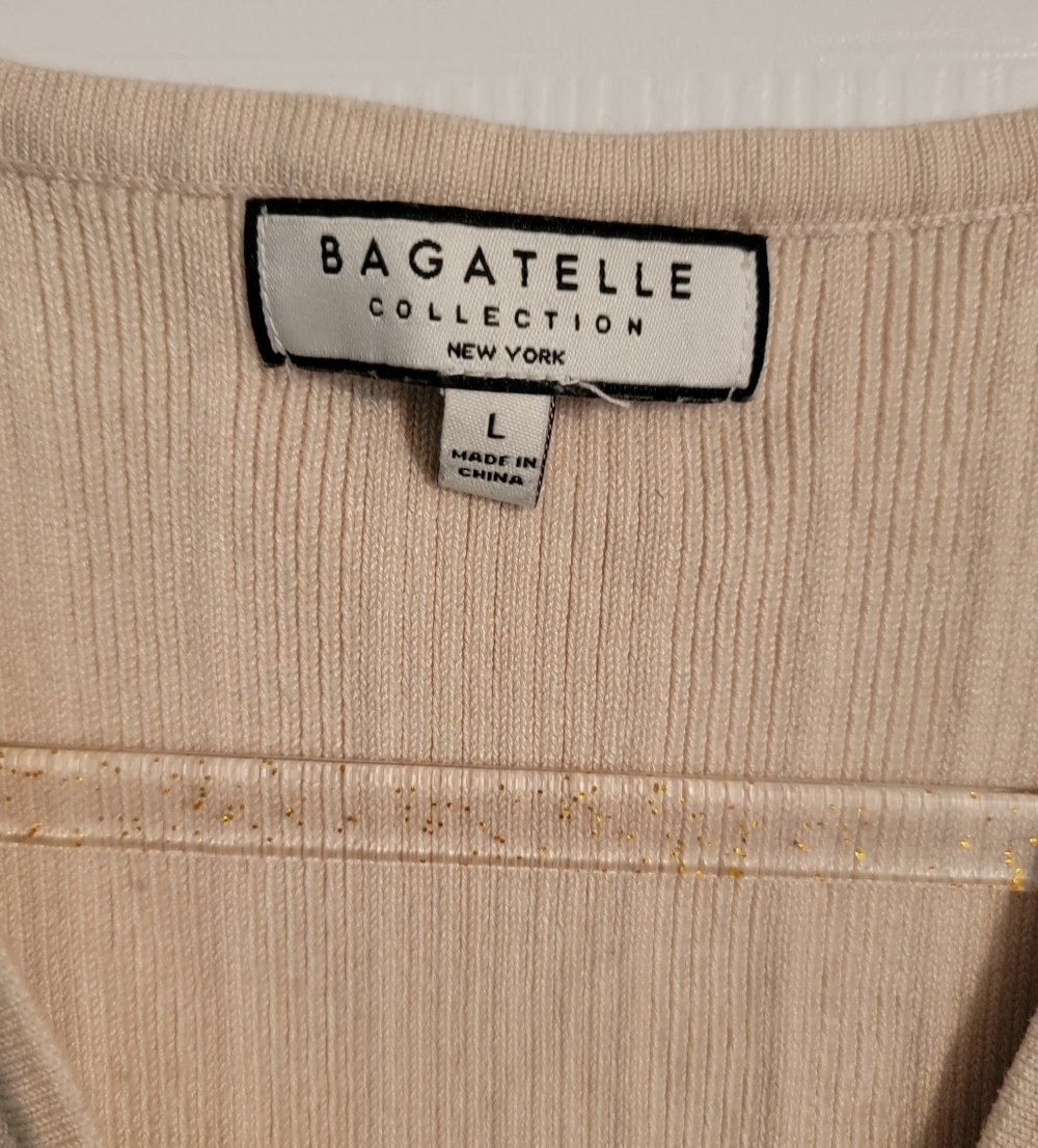 Bagatelle Cream Ribbed Top - Picture 3 of 8